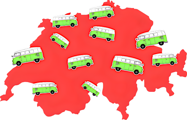 Red map of switzerland
